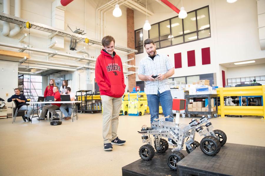 student in robotics class